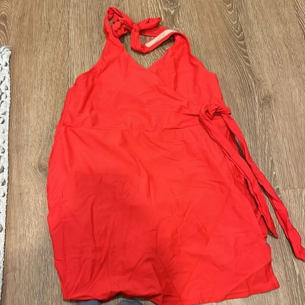 J. Crew Halter wrap swim dress*